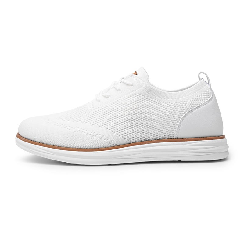 Bruno Marc Men's KnitFlex Breeze Mesh Sneakers Oxfords Lace-Up Lightweight Casual Walking Shoes,Size 10,White,GRAND-02 - Image 2